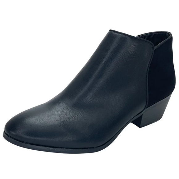 Style & Co Wiley Black Faux Leather Womens Booties Size 6M - Picture 1 of 13